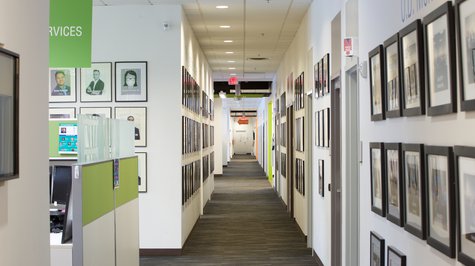 hallway in office building