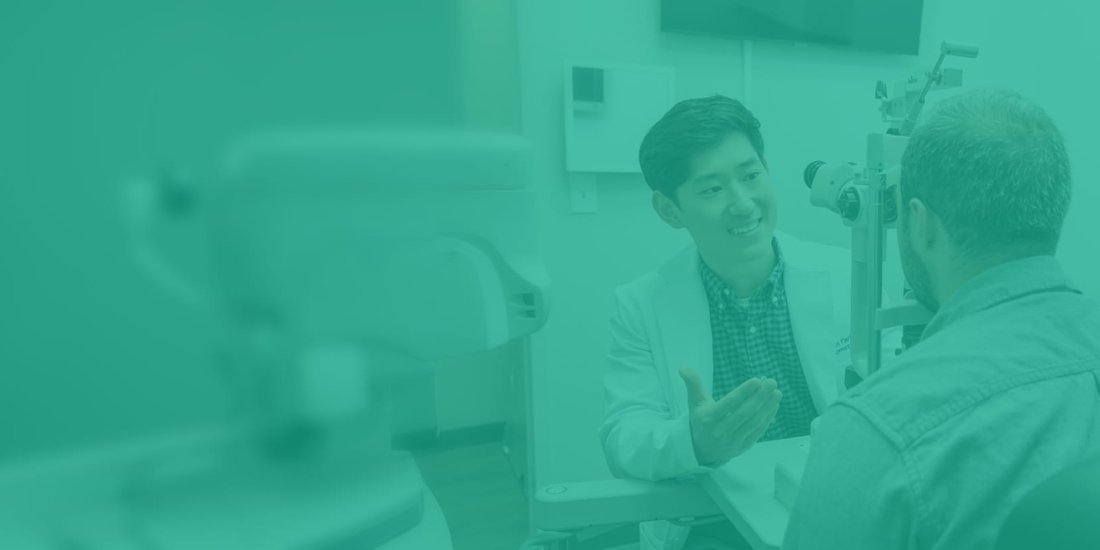 Doctor and patient discussing eye care