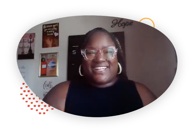 Girl smiling wearing glasses